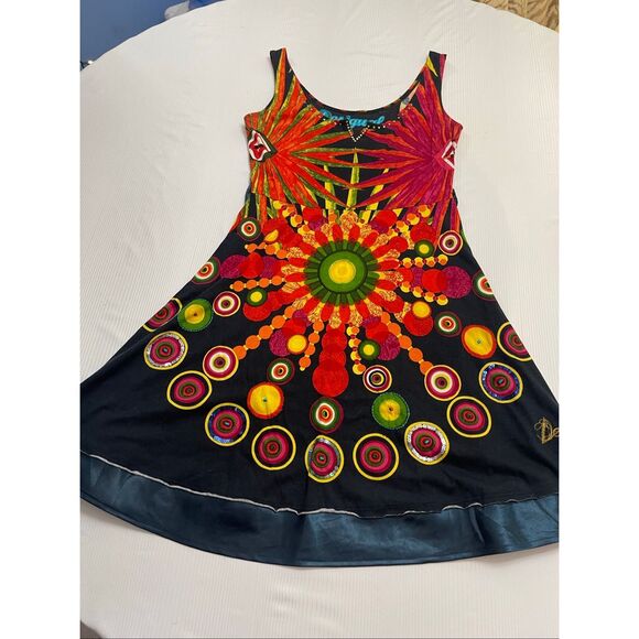Desigual Women’s Multicolor Hippie Boho Chic Dress Size Medium - Picture 1 of 8